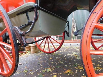 A horse drawn carriage, being a former museum exhibit deaccession in need of restortation. No provenance available. (AF) - 15