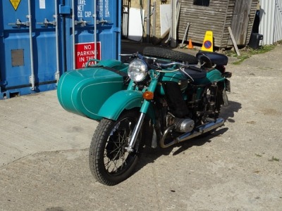 A 1976 URAL Tricycle Sidecar, registration PA0 737P, petrol, 649cc, green, first registered 01/01/1976, first registered in UK 18/02/2021, dry stored, MOT exempt, Tax Free, V5 present (historic vehicle). - 12