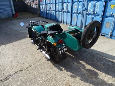 A 1976 URAL Tricycle Sidecar, registration PA0 737P, petrol, 649cc, green, first registered 01/01/1976, first registered in UK 18/02/2021, dry stored, MOT exempt, Tax Free, V5 present (historic vehicle). - 18