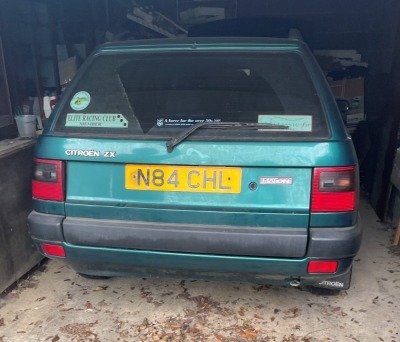 A Citroen ZX, reg.N84 CHL, diesel, green, last known mileage 42,258 miles, last MOT expired May 2018, V5 present. - 7