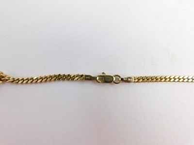 A George V full gold sovereign pendant and chain, dated 1912, on curb link chain marked 9ct, 60cm long, 22.1g all in. - 8