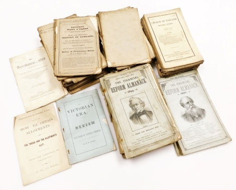 Various local related ephemera, of financial reform Allmanc 1890, Church of England monthly review, related ephemera, The London Daily Chronicle, religious and church related reform Allmancs etc., other vintage ephemera, etc. (a quantity)