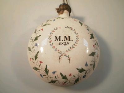 An early 19thC Creamware water flask