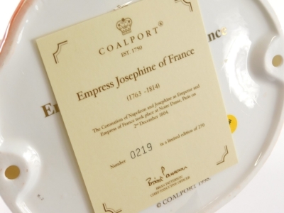 A Coalport Limited Edition figure, Empress Josephine of France, number 219 of 250, printed mark beneath with certificate, 23cm high. - 2