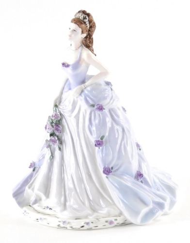 A Coalport English Rose collection 2000 Limited Edition figure, Lilac Time, number 792 of 1000, with certificate, printed marks beneath, 23cm high.