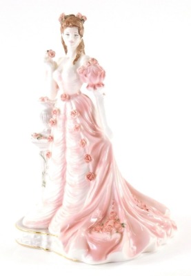 A Coalport English Rose collection 1998 Limited edition figure, Pretty Jessica, number 728 of 1000, with certificate, printed marks beneath, 22cm high.