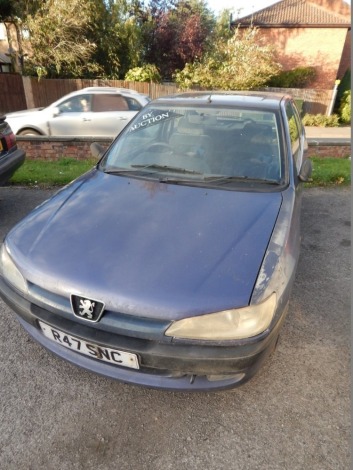 A Peugeot 306, Registration R47 SNC, one key, diesel, last known mileage 182,496, at MOT 30th November 2017, blue.