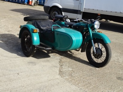 A 1976 URAL Tricycle Sidecar, registration PA0 737P, petrol, 649cc, green, first registered 01/01/1976, first registered in UK 18/02/2021, dry stored, MOT exempt, Tax Free, V5 present (historic vehicle). - 3