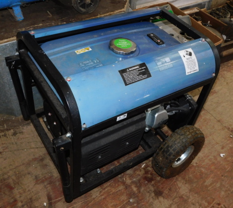 A Power Craft 2800 LR petrol generator in blue.