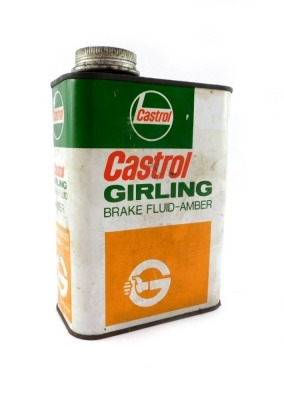 A Castrol Girling brake fluid amber tin.