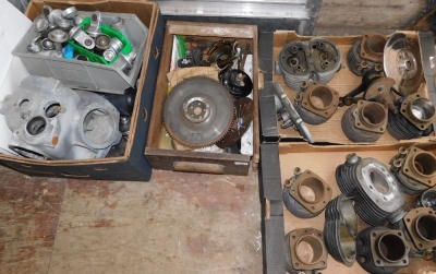 A group of automobilia parts, dials, pipe protectors, part engines, etc. (a quantity)