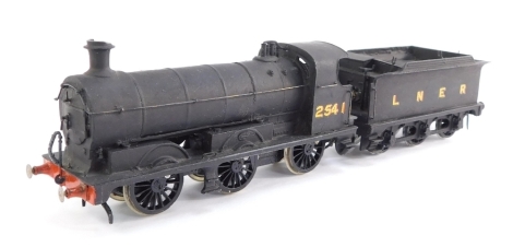 A kit built OO gauge Class L1/J28 locomotive, LNER black, 0-6-0, 2541.