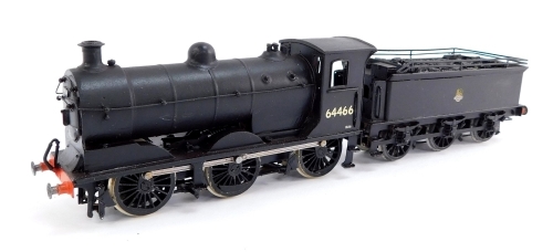 A kit built OO gauge Class J15 locomotive, BR black livery, early emblem, 0-6-0, 64466.