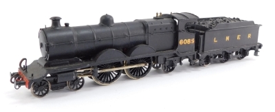 A kit built OO gauge Robinson 'C4' Class locomotive, LNER black livery, 4-4-2, 6085.