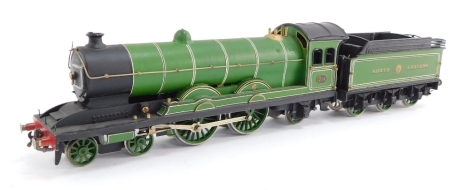 A kit built OO gauge Class C7 Atlantic locomotive, F14, NER green livery, 4-6-2.