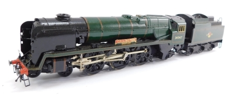 A kit built OO gauge West Country Class locomotive 'Callington', BR green, late emblem, 4-6-2, 34047.