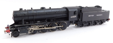 A kit built OO gauge WD Austerity Class locomotive, BR black livery, 2-8-0, 63009.