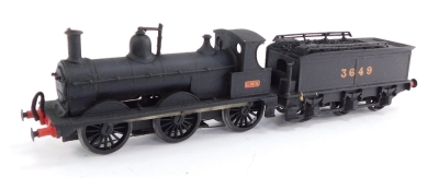 A kit built OO gauge Class 21 locomotive, LMS black livery, 0-6-0, 3649.