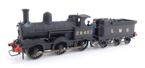 A kit built OO gauge Cauliflower Class locomotive, LMS black livery, 0-6-0, 28457.