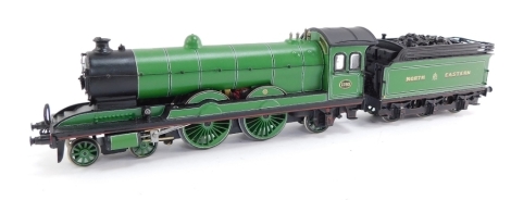 A kit built OO gauge Raven Class C7 locomotive, LNER green livery, 4-4-2, 2193.