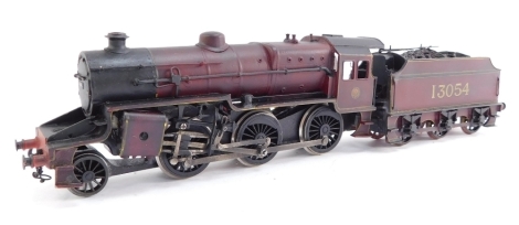 A kit built OO gauge Hughes CRAB locomotive, LMS crimson livery, 2-6-0, 13054.