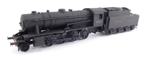 A kit built OO gauge WD Austerity Class locomotive, BR black, 2-8-0, 90559.