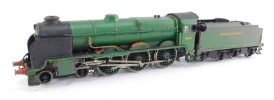 A kit built OO gauge Lord Nelson Class locomotive 'Lord Rodney', Southern green livery, 4-6-0, 863.