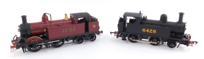 Two kit built OO gauge locomotives, comprising LMS, 0-4-4T, 1252, and a Collett locomotive, 0-6-0T, 6400.