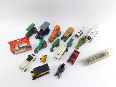 Corgi Matchbox Dinky and other die cast, including Corgi Fowler steam wagon, Dinky Aveling Barford steam roller, 1:160 scale Class A1 Flying Scotsman, Corgi Pickfords steam wagon, etc. (1 tray) - 2