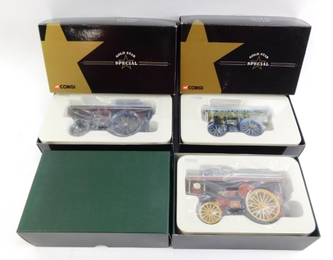 Corgi Limited Edition die cast, comprising CC20304 Showmans Tractor., CC20107 Fowler B6 and CC20105 Vintage Glory of Steam Premium Edition Fowler B6 Showman's Engine King Carnival II. (3)