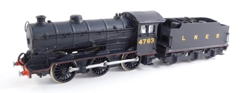 A kit built OO gauge Gresley Class J39 locomotive, LNER black livery, 0-6-0, 4763.