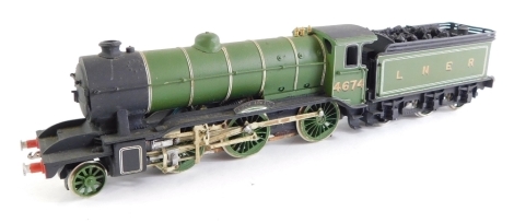 A kit built OO gauge Gresley Class K2 locomotive 'Loch Arkaig', LNER lined green livery, 2-6-0. 4674.