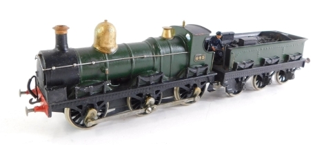 A kit built OO gauge GWR Class 645 locomotive, GWR green livery, 645, 0-6-0 boxed.