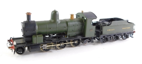 A kit built OO gauge Armstrong Standard Goods Class locomotive, GWR green livery, 0-6-0, 24.