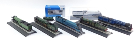 Corgi Rail Legends, scale 1:120, to include The Flying Scotsman, Oliver Cromwell, Silver Link, Tornado, Great Western, Great Western 5764 N gauge locomotive, and Mallard, together with a small group of track. (a quantity)