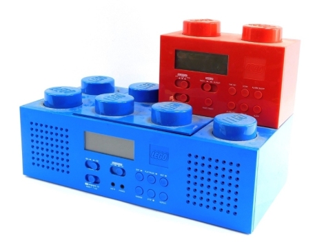 A Lego radio alarm clock.