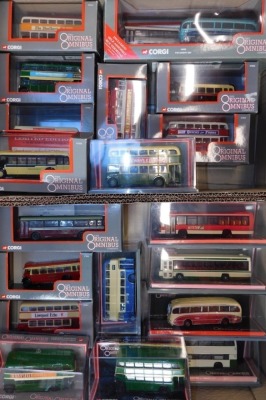 A group of Corgi The Original Omnibus Company limited edition collectors buses, to include Nottingham City Transport, Premier Travel, Oxford Trent buses, Barton, Blackpool Transport, Liverpool Echo, Grimsby, Cleethorpes Transport, East Yorkshire, Temple M