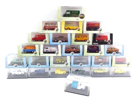 A group of Oxford Commercials die cast vehicles, scale 1:76, to include Pickford's, The Oxford Automobile Company models, Oxford Fire Oxford Commercials, and others, all boxed. (1 box)