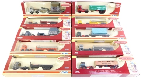 Ten Corgi limited edition Track Side Bygone Days of Road Transport trucks, to include British Rail, Fisher Wrenwick, Carters GC Munton, Blue Circle Cement, WH Maclom Limited, Whitbread, BRS Weston, Riddle Cement, Rugby Cement, all boxed. (10)