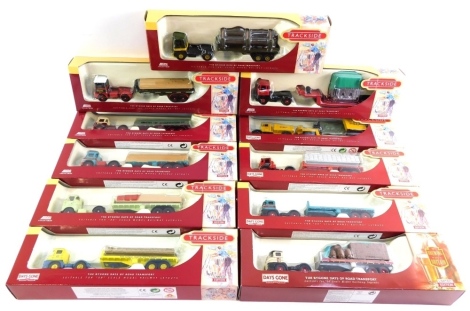 A group of Lledo Track Side Bygone Days of Road Transport models, Wimpy, Smith of Madisdon, Brian Harris, Marley Tiles, Forestry Commission, two Pollock, Wynns, Redland, Blue Circle Cement, and a Days Gone Lledo Brewing in Britain limited edition model fo