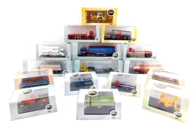 A group of Oxford Haulage and Oxford Omnibus models, 1:76 scale, to include the Atkinson Mines Rescue, Tesco Supermarkets truck, Robsons Distribution Services, Tunnel Cement, Oxford Commercials digger, etc., all boxed. (1 box)
