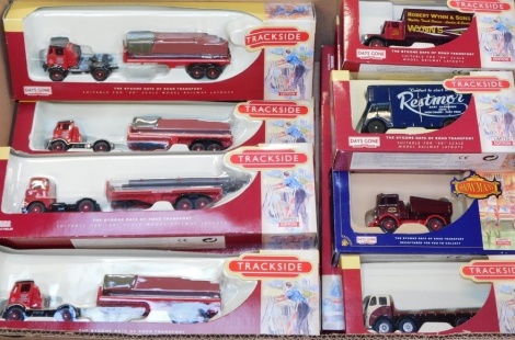 A group of Lledo limited edition Track Side Bygone Days of Road Transport models, to include Wynns, three London Brick Company, Steel Load BRS, Blue Circle Cement, all boxed, together with a small group of Showman's Gladiator truck, Scammell six wheeler W