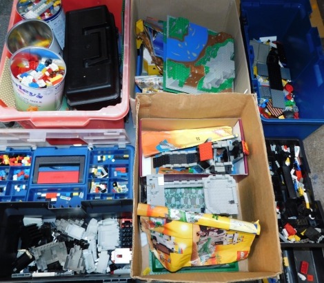 Assorted Lego, Lego castle build, number 6081, and various Lego loose pieces, all contained in various tool cases. (4 boxes)