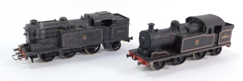 Two Kit built 00 gauge tank locomotives, comprising a Class N7 0-6-2T, BR lined black livery, early emblem, together with a Gresley N2 0-6-2T, BR lined black livery, early emblem.