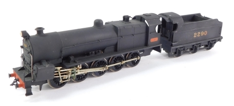 A kit built 00 gauge Fowler Big Bertha Class locomotive, LMS black livery, 0-10-0, 2290.