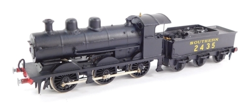 A kit built 00 gauge Small Vulcans Class locomotive, SR black livery, 0-6-0, 2435.