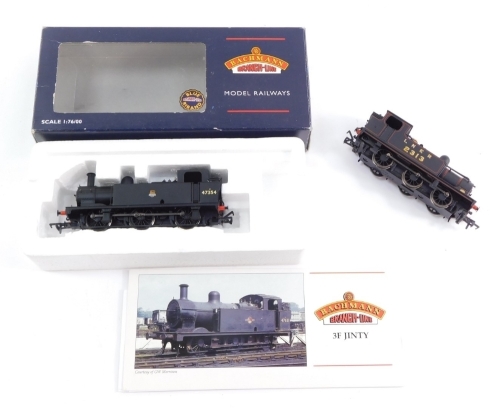 Bachmann 00 gauge tank locomotives, comprising Jinty Class 3F locomotive, 47354, BR black livery, early emblem and another (2).