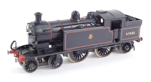 A kit built 00 gauge Reid Class C16 locomotive, BR lined black livery, early emblem, 4-4-2, 67485.