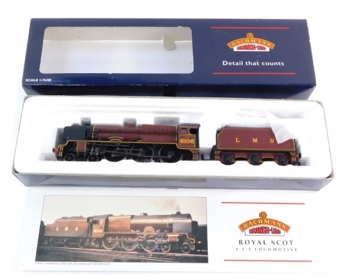 A Bachmann 00 gauge Royal Scot Class locomotive 'Gordon Highlander', 6106, LMS crimson livery, 4-6-0, 31-280.