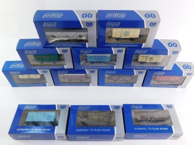 Dapol 00 gauge limited edition rolling stock, including WT Parkes of Torquay eight plank wagon, Cotswold Dairy's milk tanker, Falmouth Cornish Oysters fish van etc (12). - 2